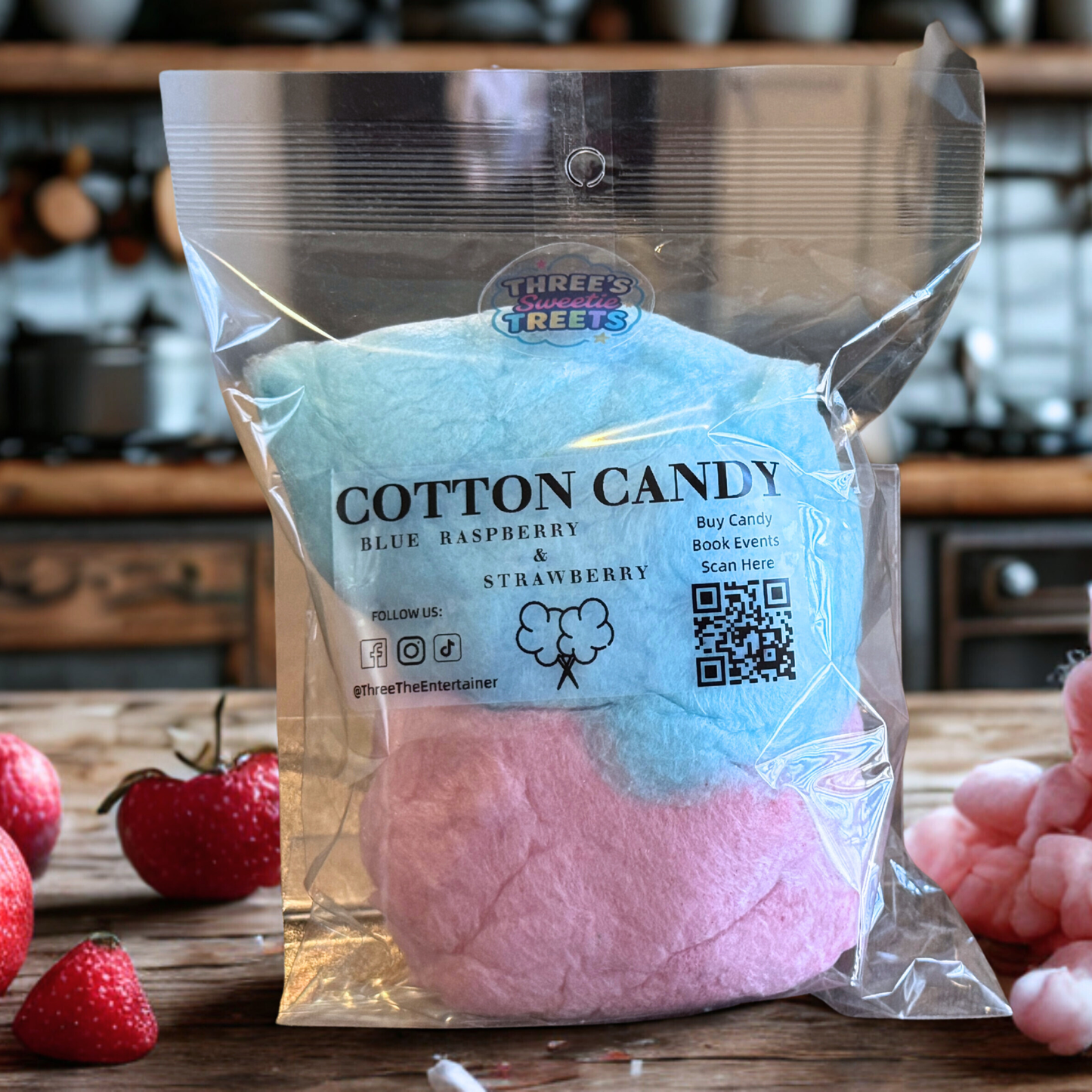Blue Raspberry & Strawberry Mixed Cotton Candy